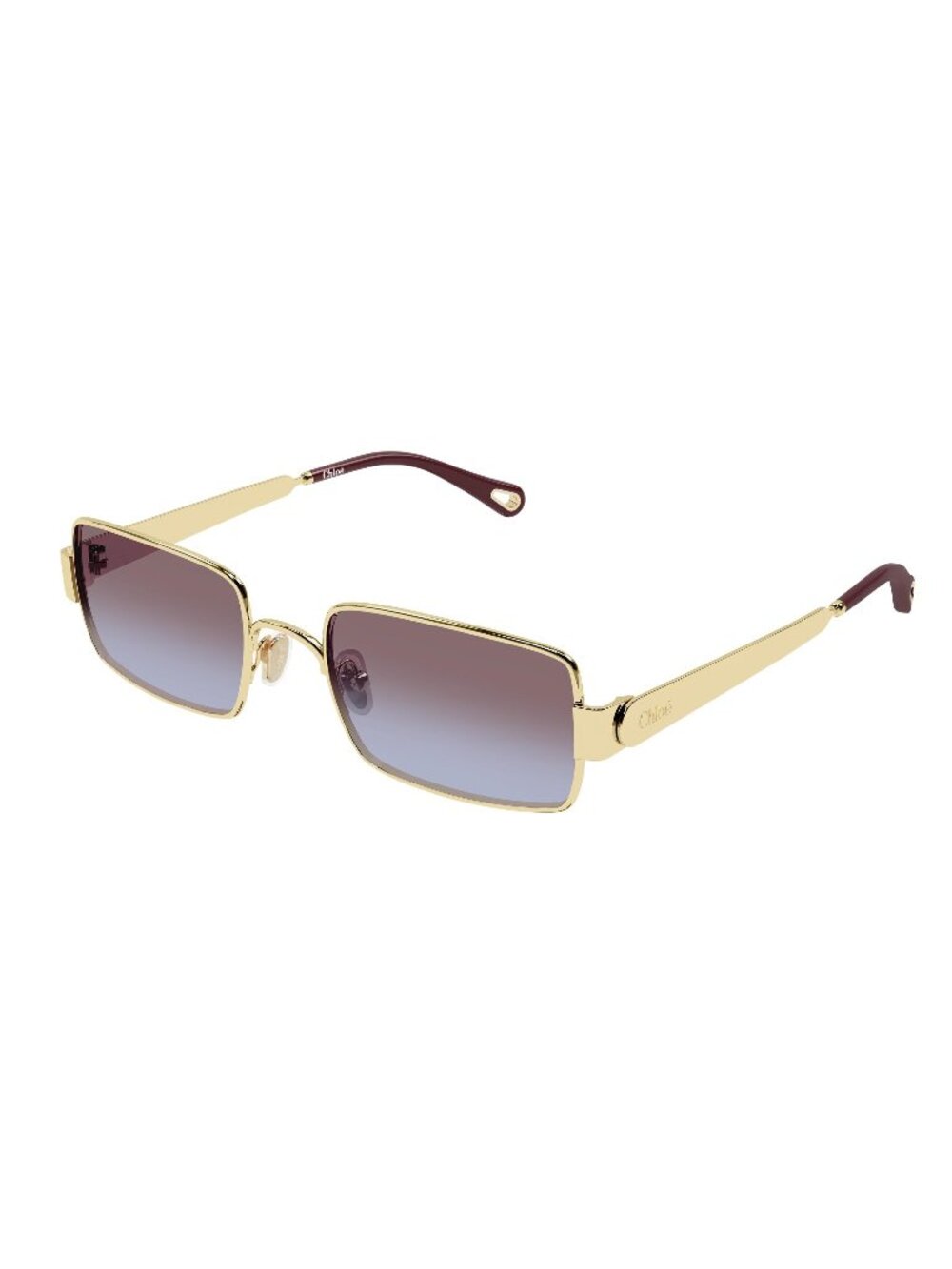 New Chloé Women's Sunglasses Gold Red Lens Metal Frame CH0354S 004 53